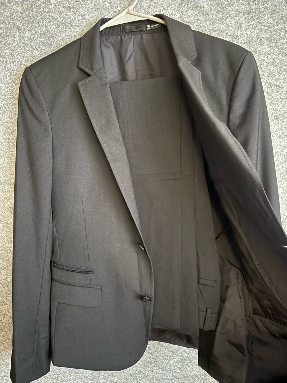 Men's Black paired suit separates, jacket and pants